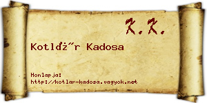 Kotlár Kadosa névjegykártya